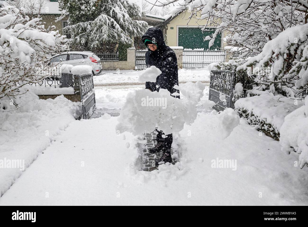 Shoveling Snow Stock Photo