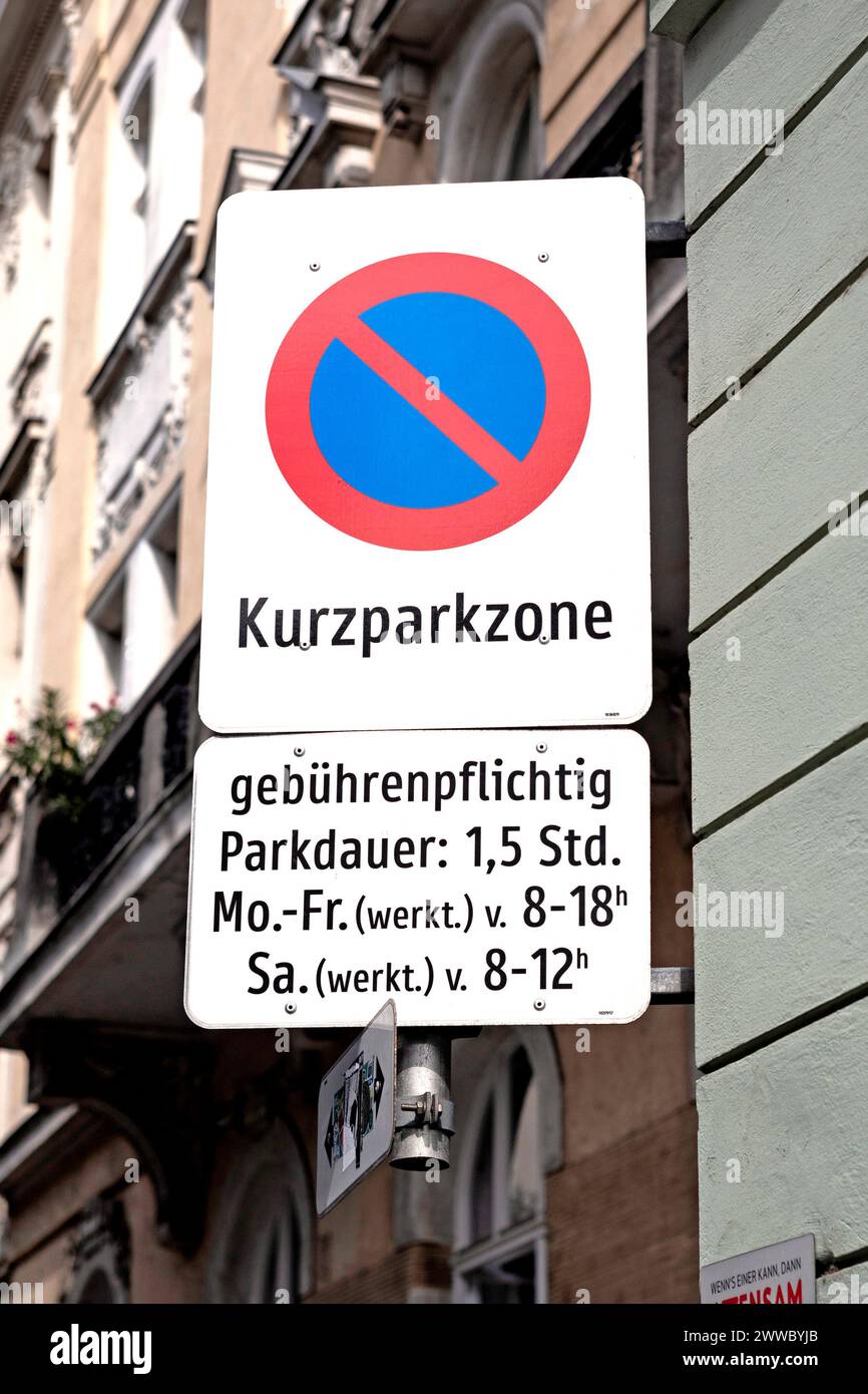 Sign, Short-term Parking Zone, Austria Stock Photo