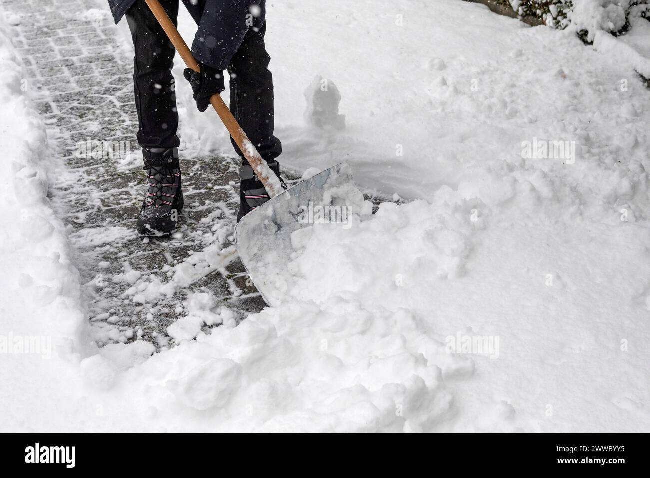 Shoveling Snow Stock Photo