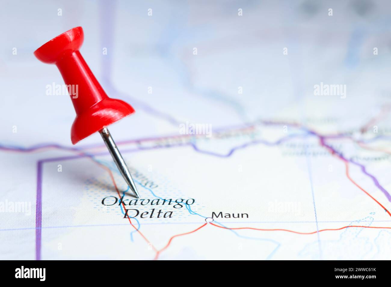 okavango delta on a map