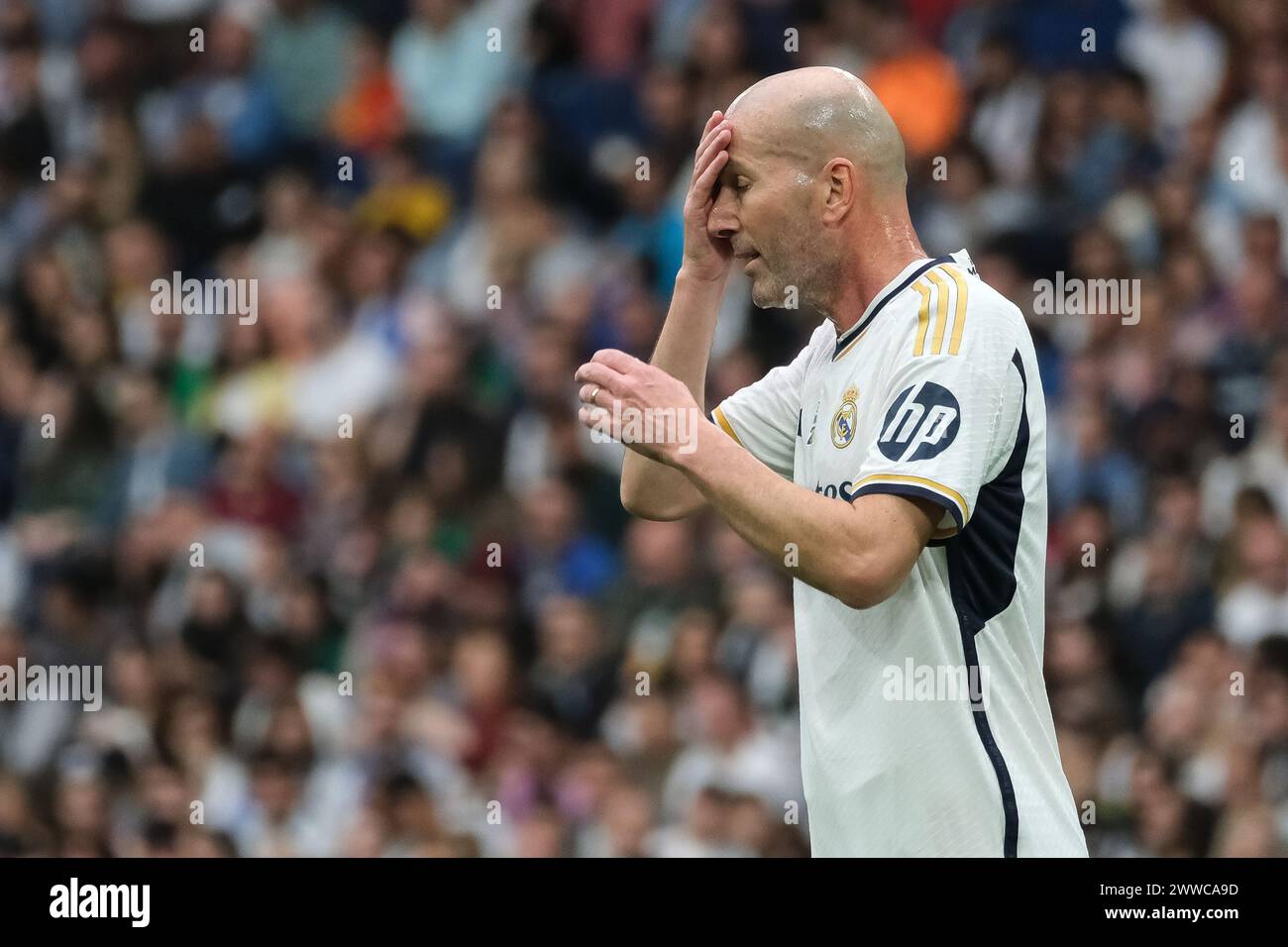 Zinedine Zidane on during the Corazon Classic 2024 charity football match between Real Madrid and FC Porto, at the Santiago Bernabeu stadium in Madrid Stock Photo