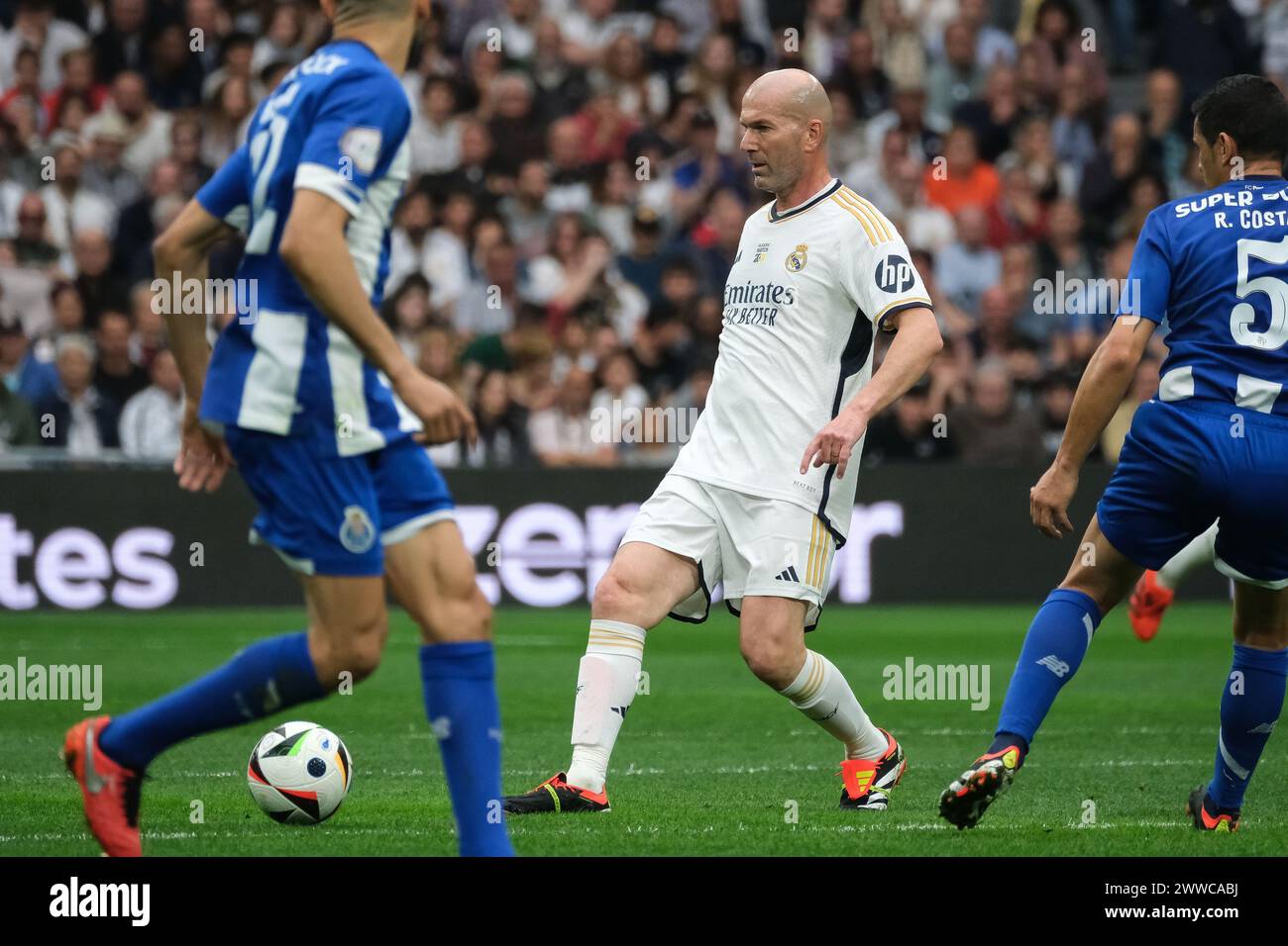 Zinedine Zidane on during the Corazon Classic 2024 charity football match between Real Madrid and FC Porto, at the Santiago Bernabeu stadium in Madrid Stock Photo