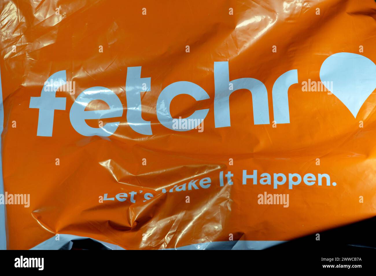 Cairo, Egypt, March 22 2024: Fetchr package, Fetchr is an international