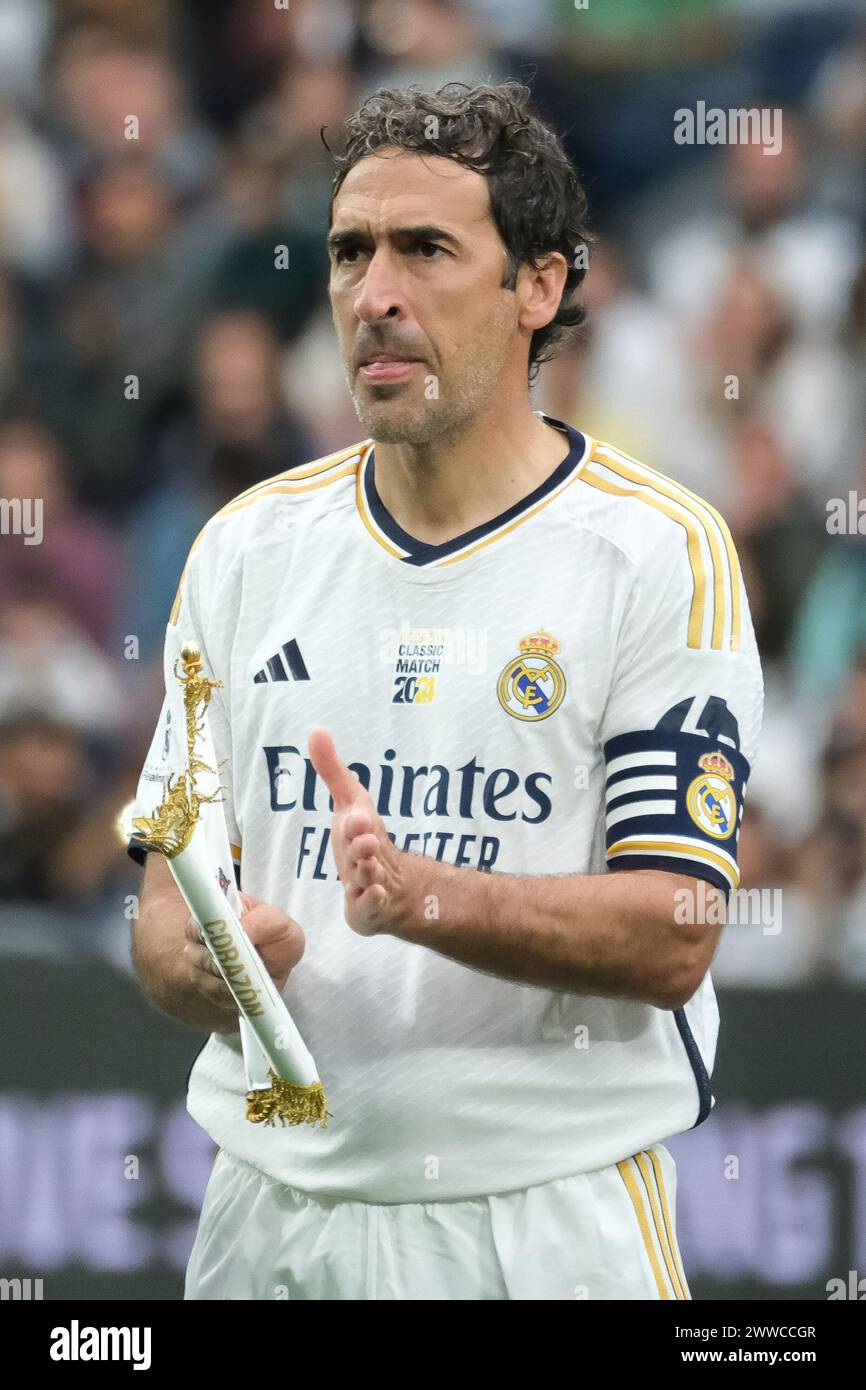 Madrid, Spain. 23rd Mar, 2024. Raúl González Blanco on during the Corazon Classic 2024 charity football match between Real Madrid and FC Porto, at the Santiago Bernabeu stadium in Madrid on March 23, 2024. spain (Photo by Oscar Gonzalez/Sipa USA) Credit: Sipa USA/Alamy Live News Stock Photo