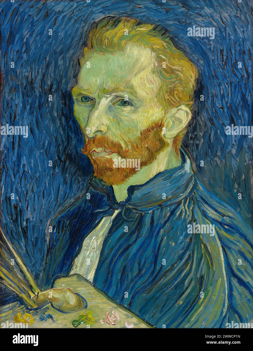 Self-Portrait, August 1889 Oil on canvas, 57 × 43,5 cm National Gallery of Art, Washington D.C. (F626, JH1770) [6][7][8][9] Vincent van Gogh - Stock Photo