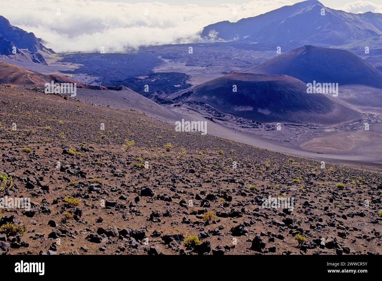 Haleakalā National Park is an American national park located on the island of Maui in the state of Hawaii. Stock Photo