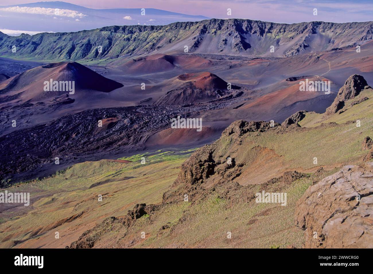 Haleakalā National Park is an American national park located on the island of Maui in the state of Hawaii. Stock Photo