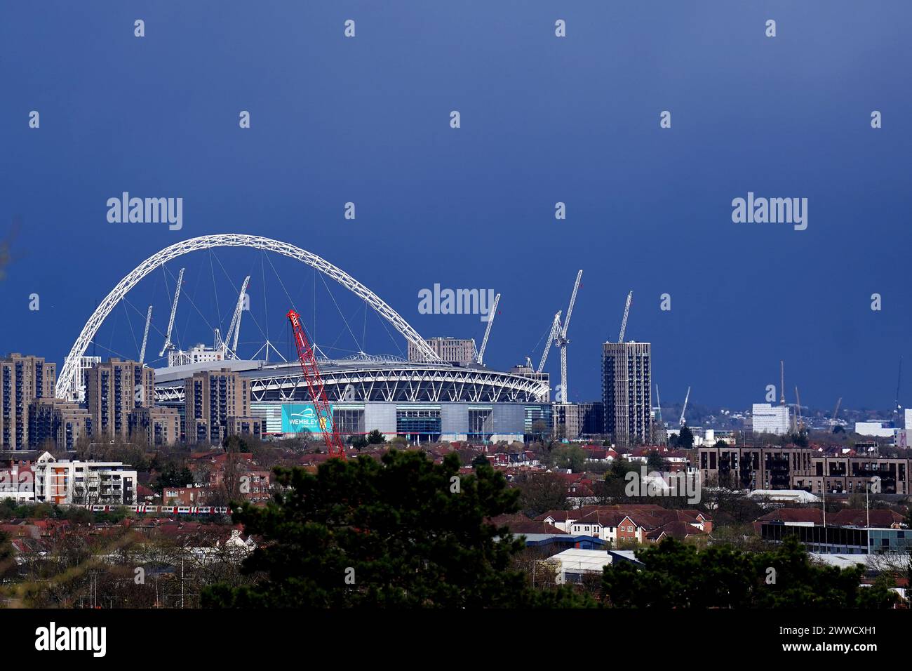 A view of Wembley stadium ahead of the international friendly match at