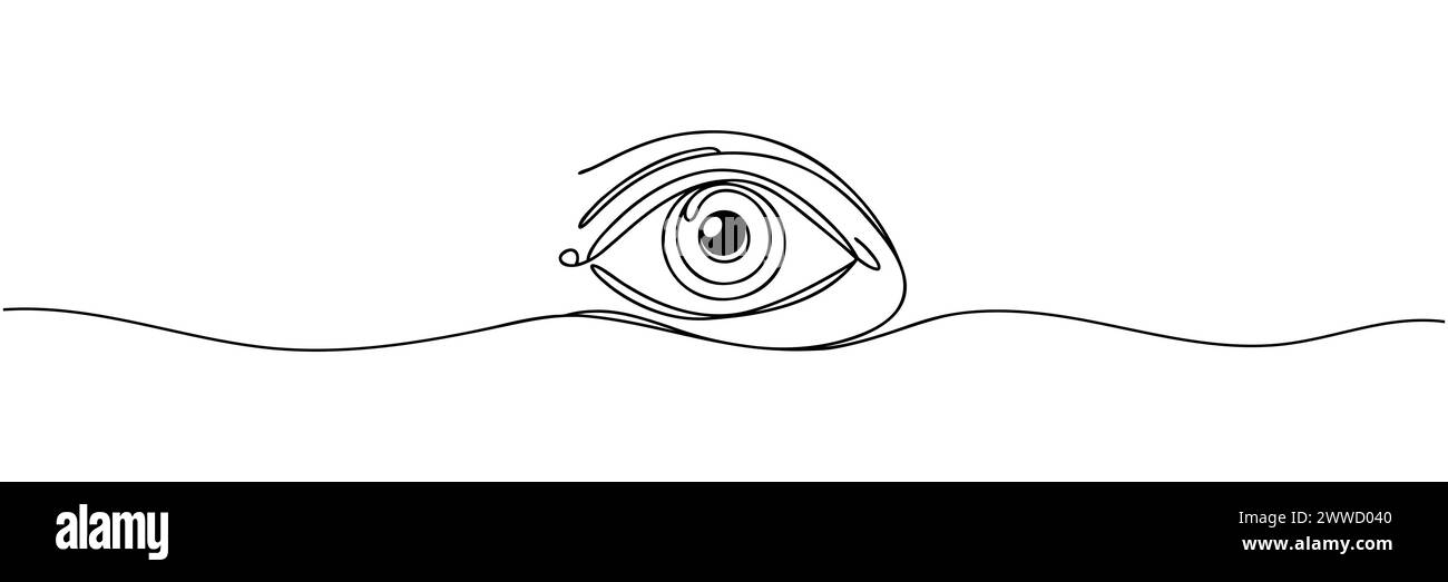 The eye is drawn with one continuous line. Vector illustration Stock ...