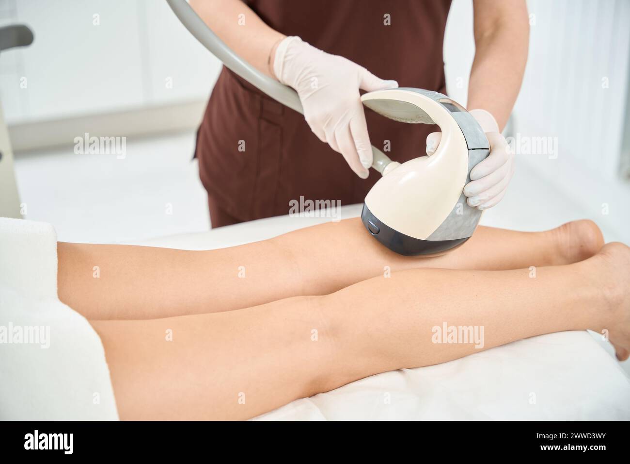 Skinologist Setup Dermatocosmetologist conducting skincare treatment with special ...