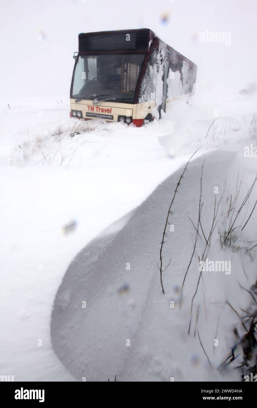 04/04/2012...A bus is stranded in a snow drift on the A515 near