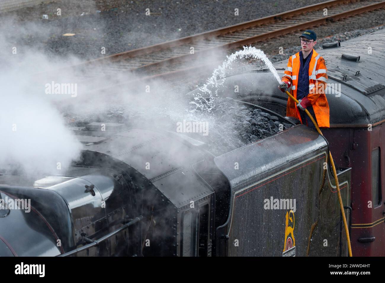 Edinburgh, Scotland, UK. 23rd March, 2024. A rare Black 5 (or Class 5