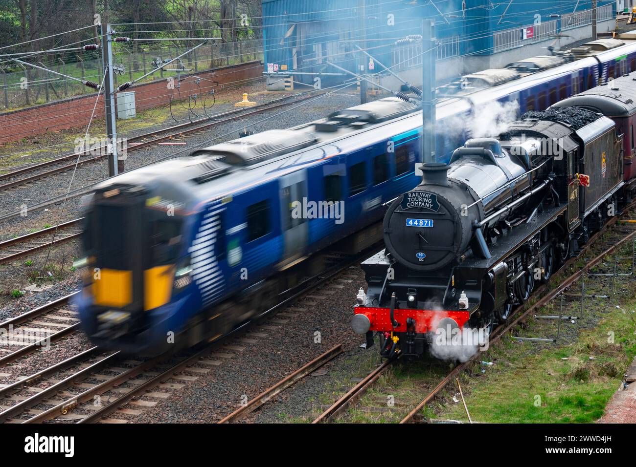 Edinburgh, Scotland, UK. 23rd March, 2024. A rare Black 5 (or Class 5