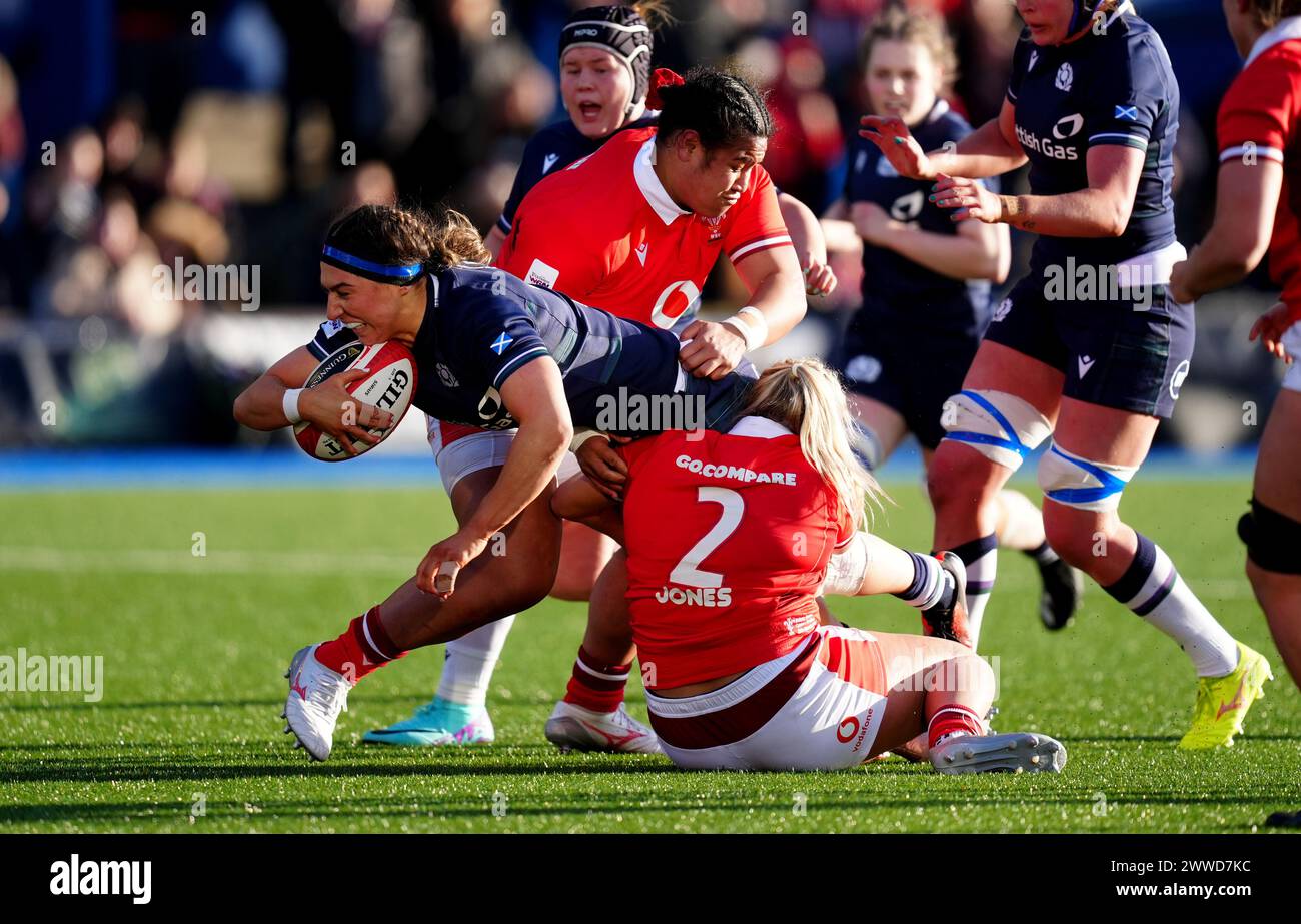 Scotlands Emma Wassell during the Women's Six Nations match at Cardiff Arms Park, Cardiff. Picture date: Saturday March 23, 2024. Stock Photo