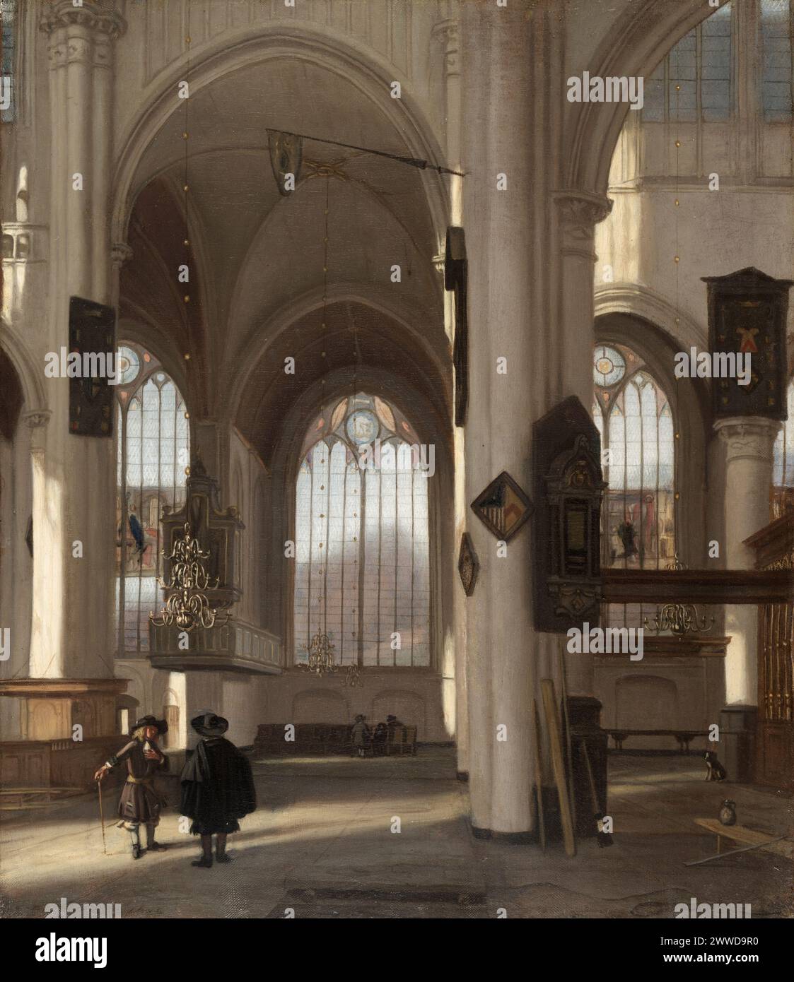 Interior of a Church. Emanuel de Witte. c. 1680. Stock Photo