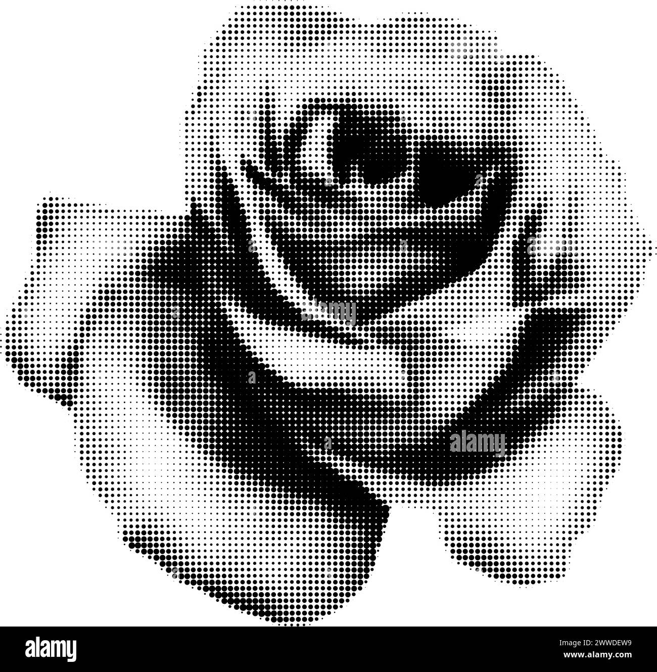 Rose halftone collage element vector illustration isolated Stock Vector