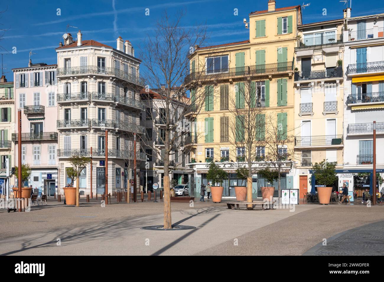 CANNES, FRANCE - JANUARY 29, 2024: Panorama of town of Cannes, Provence ...