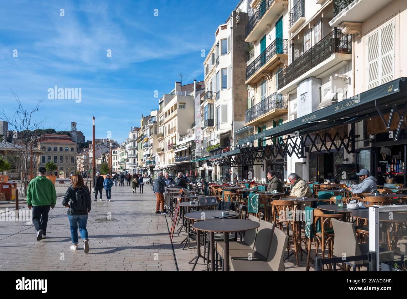 CANNES, FRANCE - JANUARY 29, 2024: Panorama of town of Cannes, Provence ...