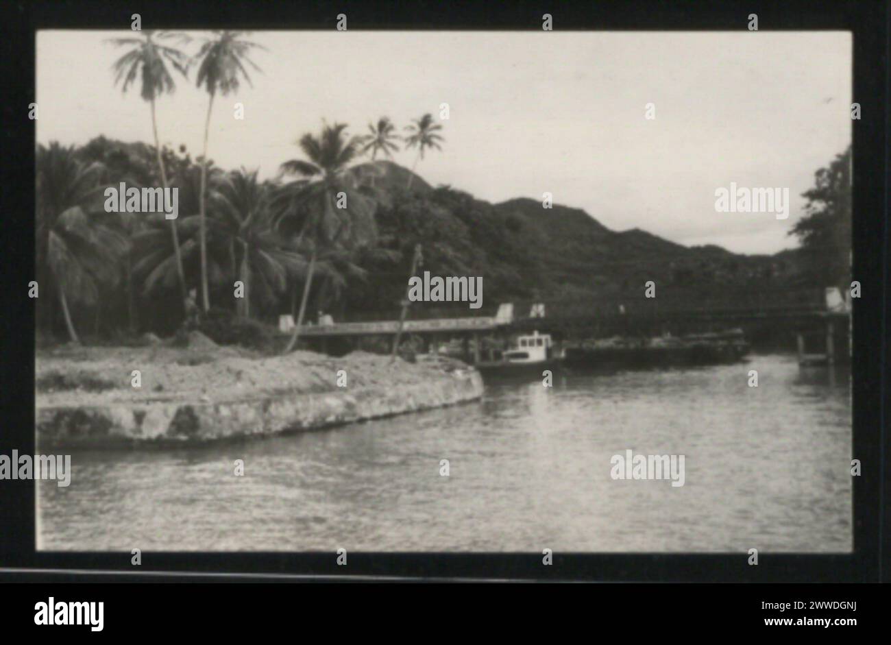 Description: The Groyne at the mouth of the Indian River, Portsmouth. Location: Portsmouth, Dominica Date: 09 July 1962 caribbean, dominica, caribbeanthroughalens Stock Photo
