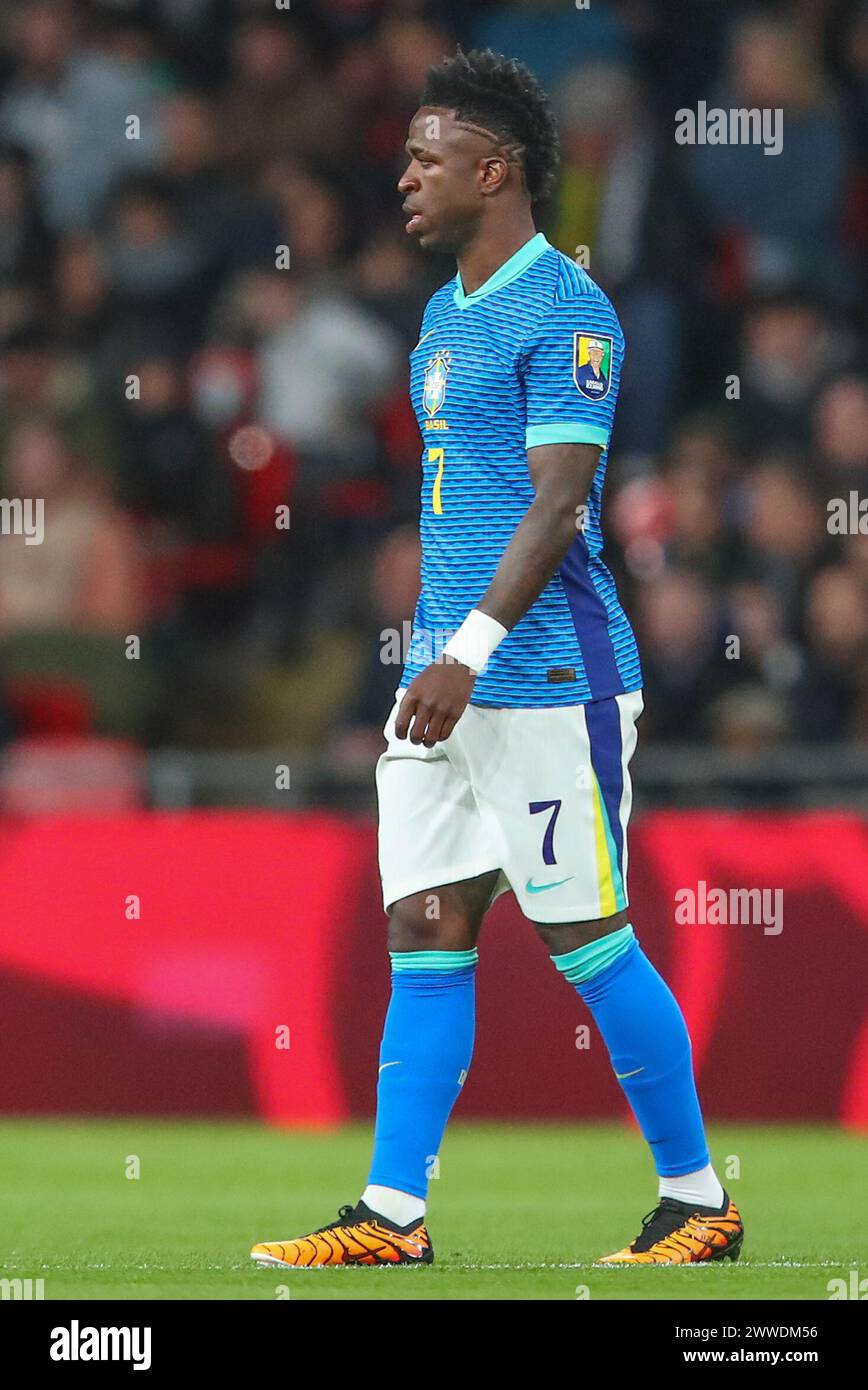 Vinicius Junior of Brazil during the International Friendly match England vs Brazil at Wembley Stadium, London, United Kingdom, 23rd March 2024  (Photo by Gareth Evans/News Images) Stock Photo