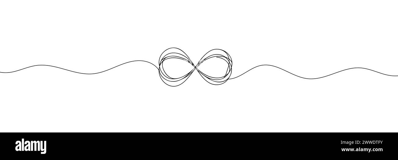 the infinity sign is drawn in one line style. Vector illustration Stock ...