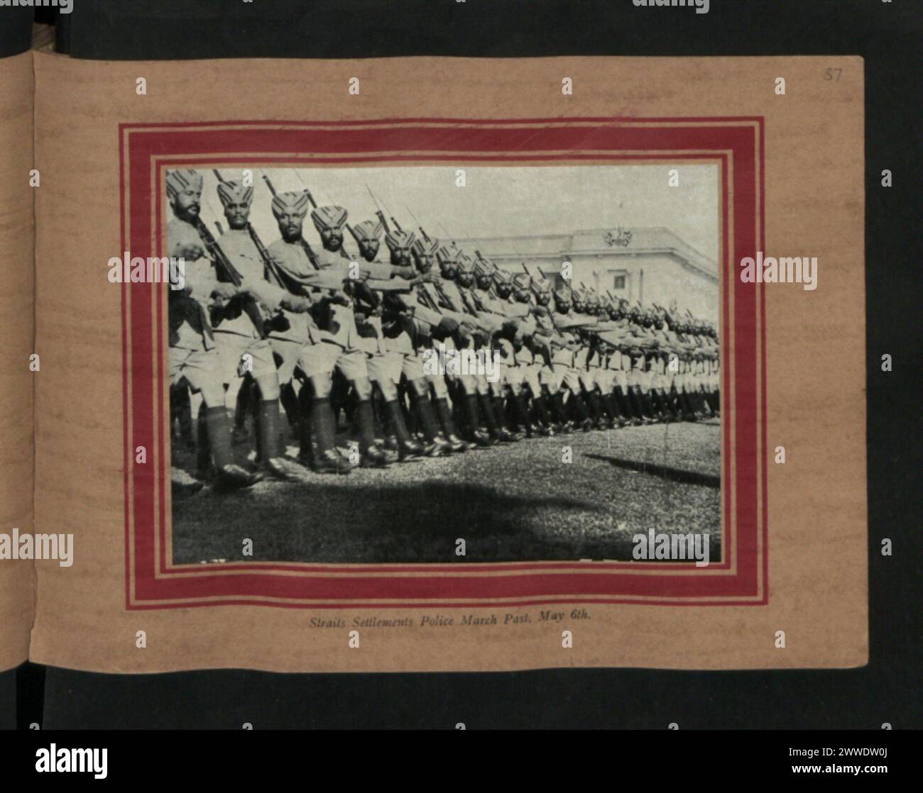 Members of the Straits Settlements Police held a ceremonial march past ...