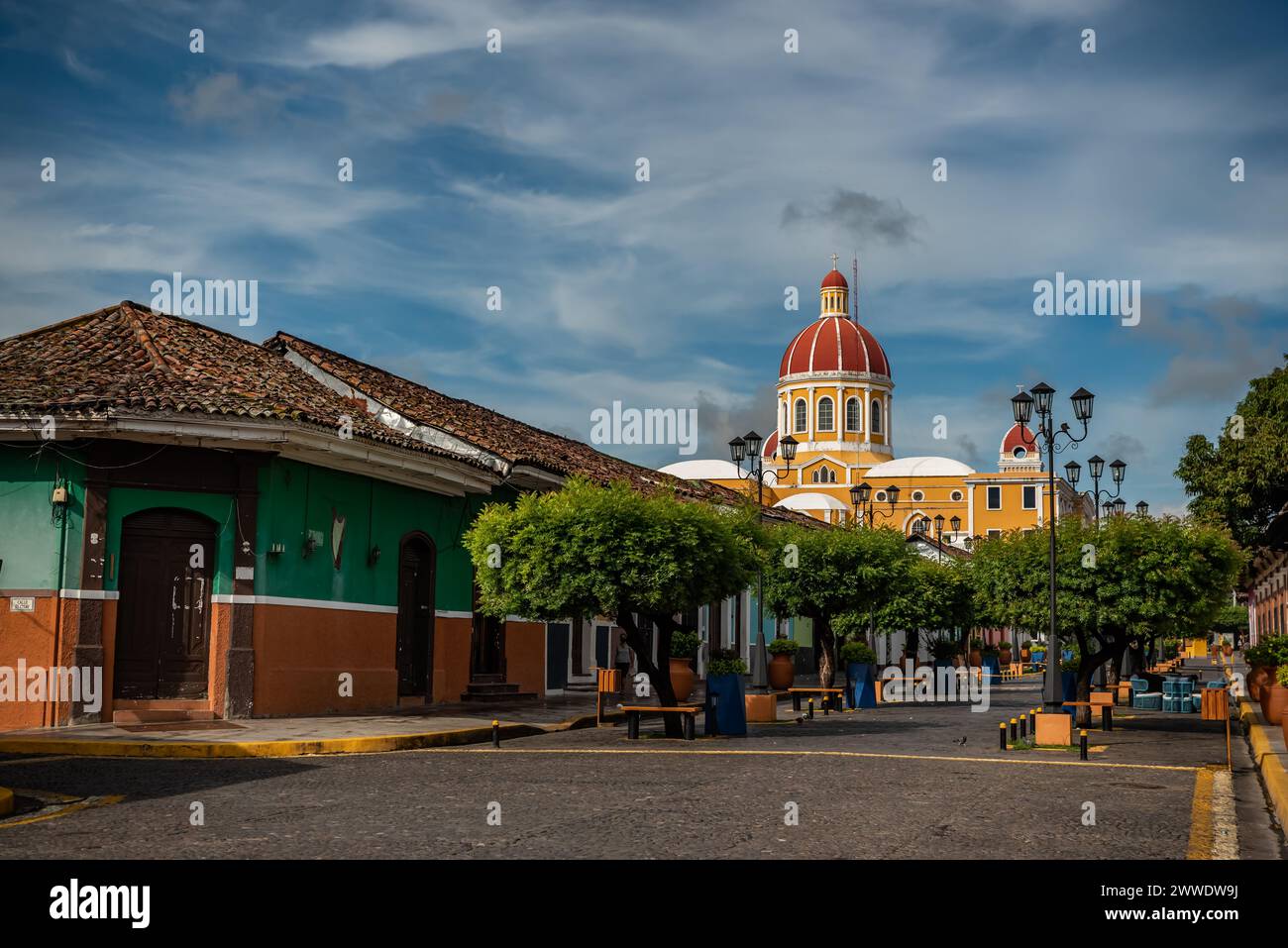 Cathedral of the Assumption of Mary in Granada Nicaragua Stock Photo
