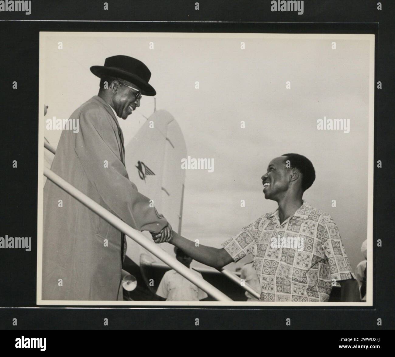 Description: Hastings Banda (left) and Julius Nyerere Location: Tanganyika juliusnyerere, hastingsbanda, africa Stock Photo