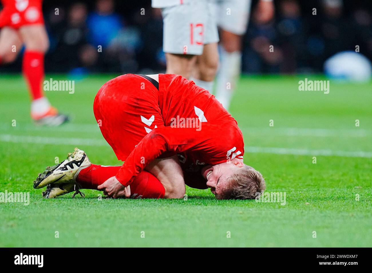 Denmark's Rasmus Hoejlund (9). Friendly match between Denmark ...
