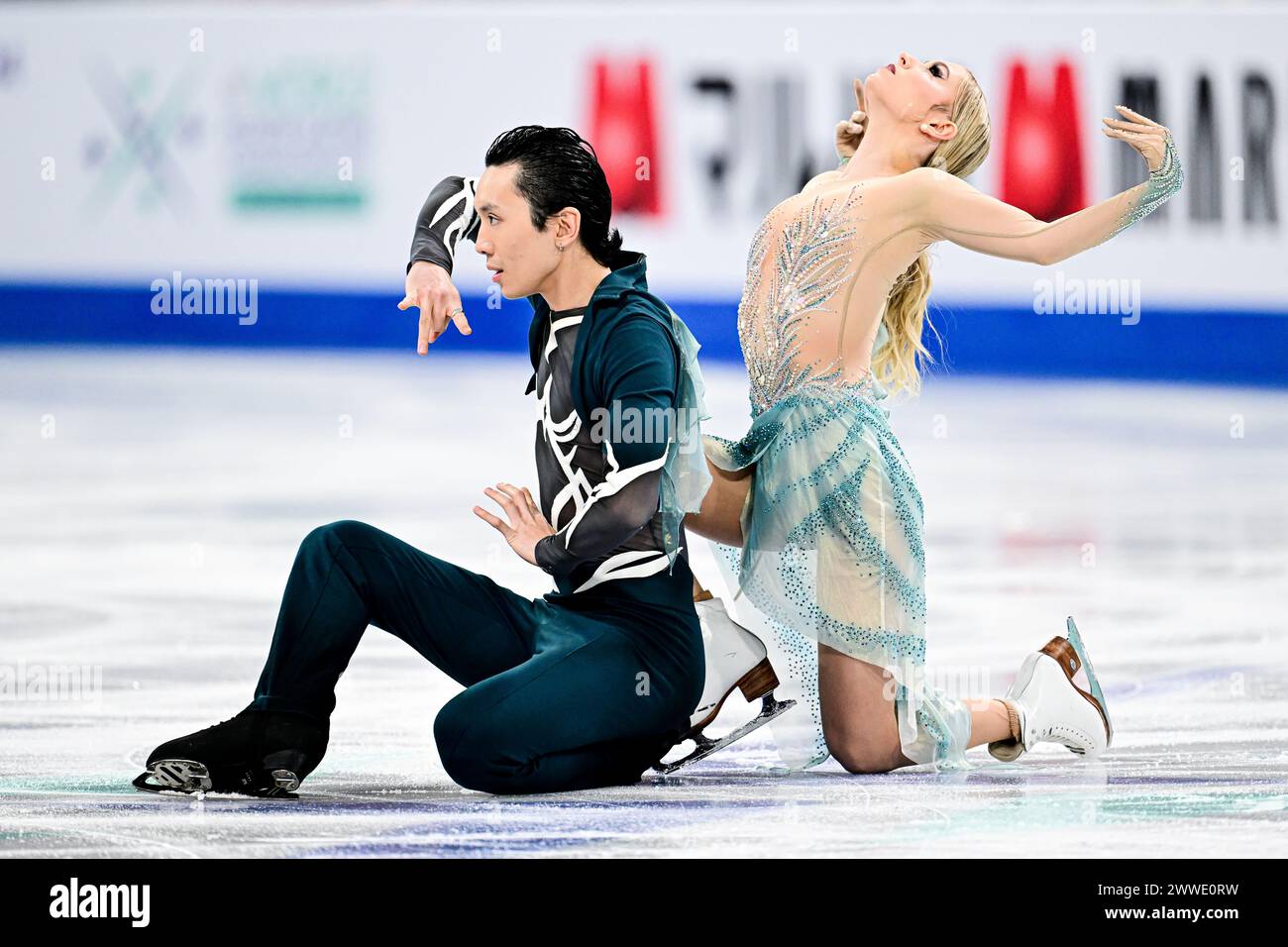 Holly HARRIS & Jason CHAN (AUS), during Ice Dance Free Dance, at the ISU World Figure Skating Championships 2024, at Bell Center, on March 23, 2024 in Montreal, Canada. Credit: Raniero Corbelletti/AFLO/Alamy Live News Stock Photo