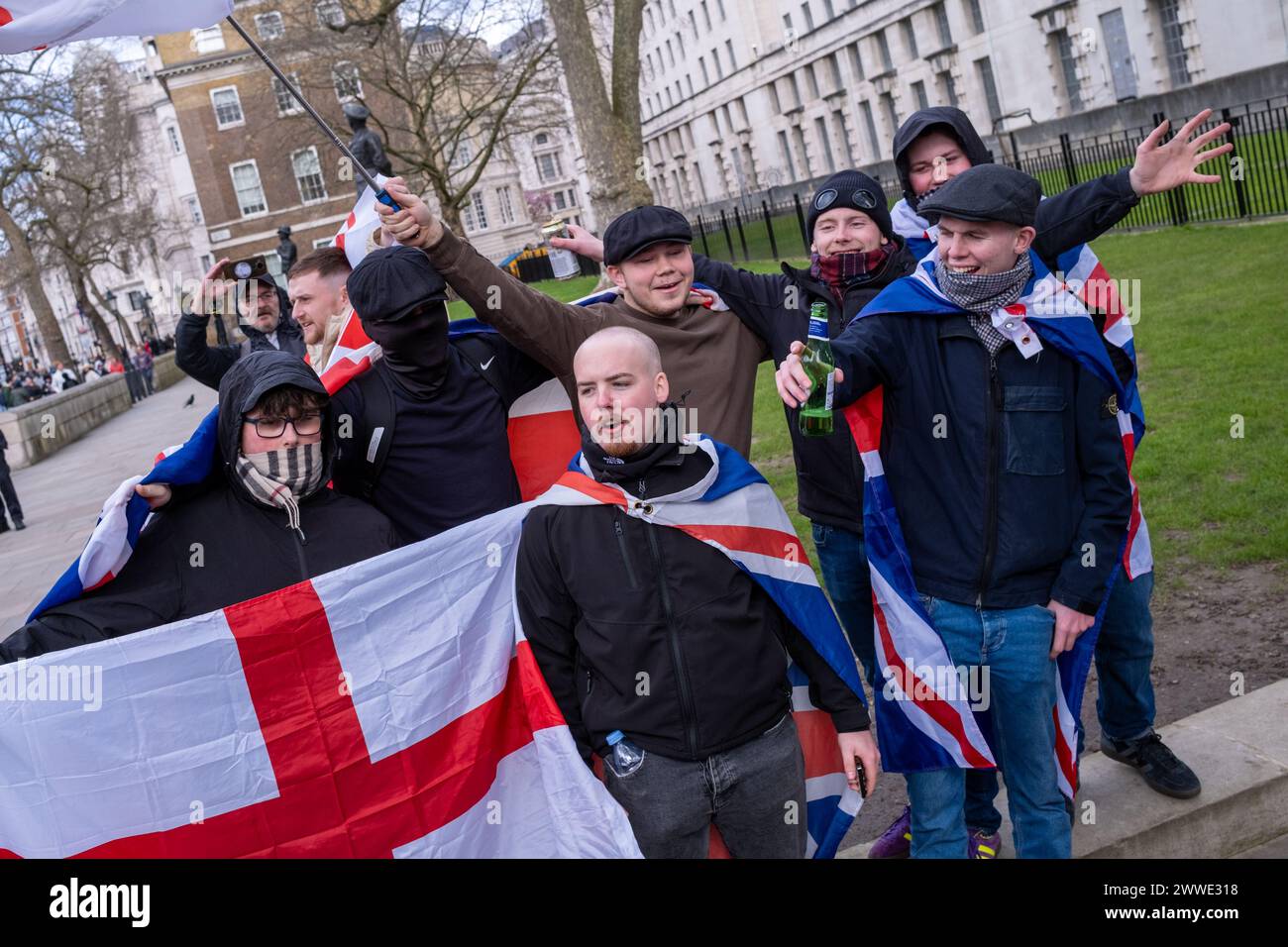 London, UK. 23rd Mar, 2024. Turning Point the right wing organisation hold a rally in Central London to preserve British culture. Credit: James Willoughby/Alamy Live News Stock Photo