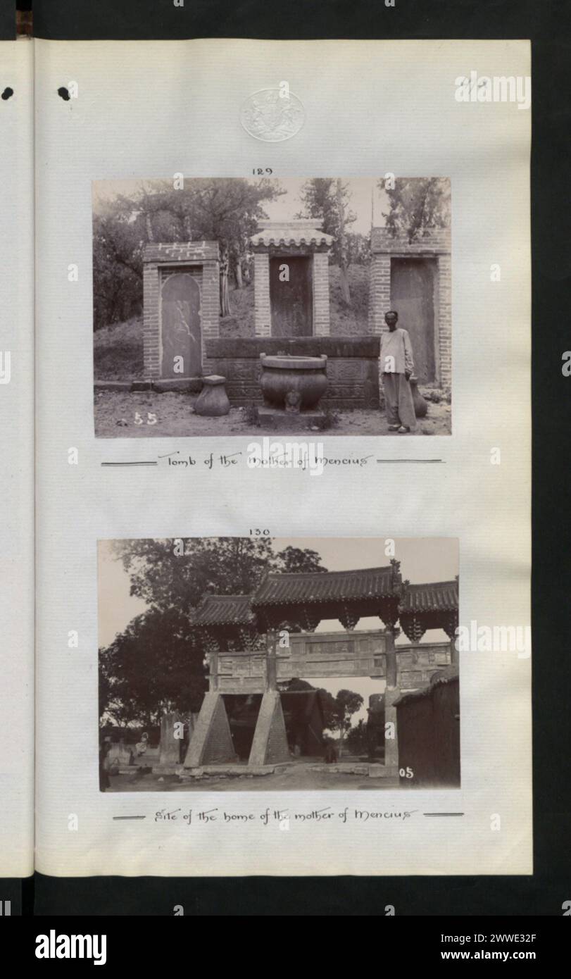 Description: Tomb of the mother of Mencius Location: China Date: 1903 Description: Site of the home of the mother of Mencius Location: China Date: 1903 china, asia, asiathroughalens Stock Photo