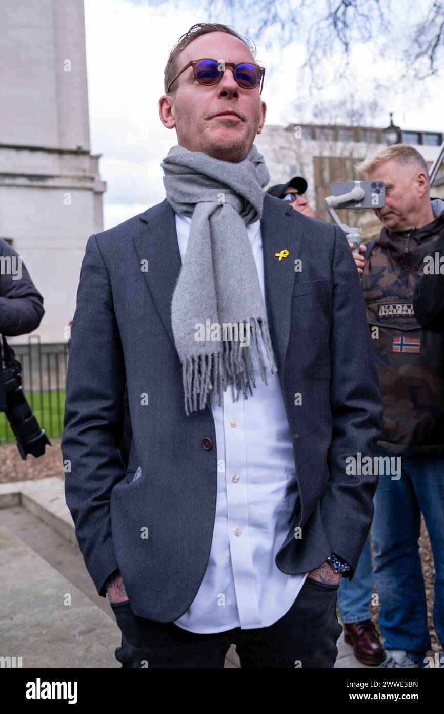 London, UK. 23rd Mar, 2024. Turning Point the right wing organisation hold a rally in Central London to preserve British culture. Credit: James Willoughby/Alamy Live News Stock Photo