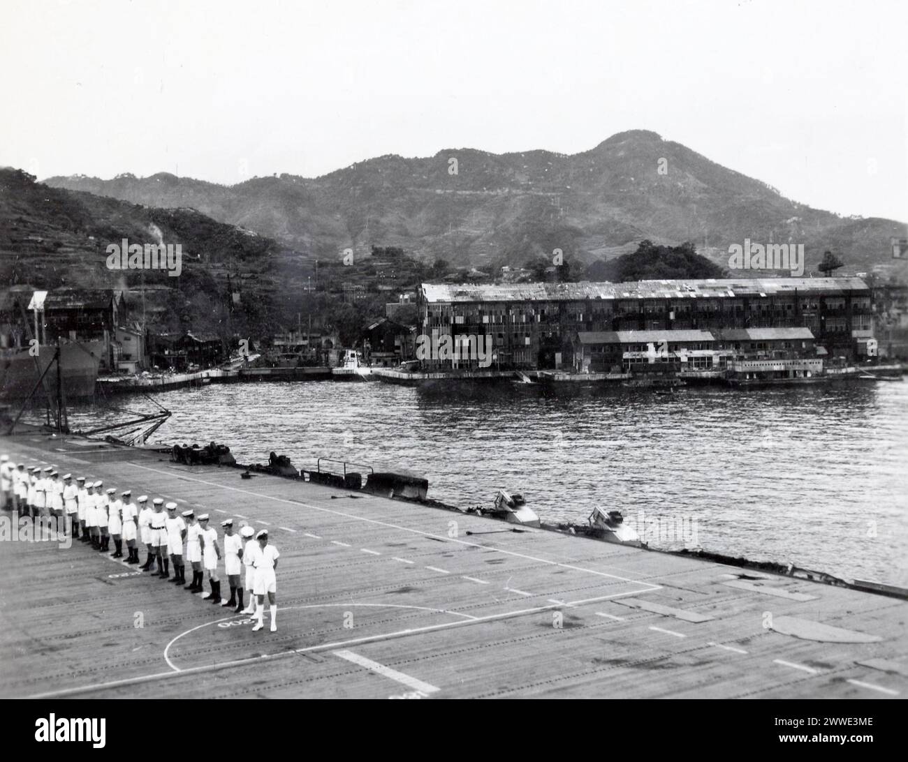 A 1945 photograph showing Nagasaki harbour and HMS Speaker A 1945 photograph showing Nagasaki harbour and HMS Speaker