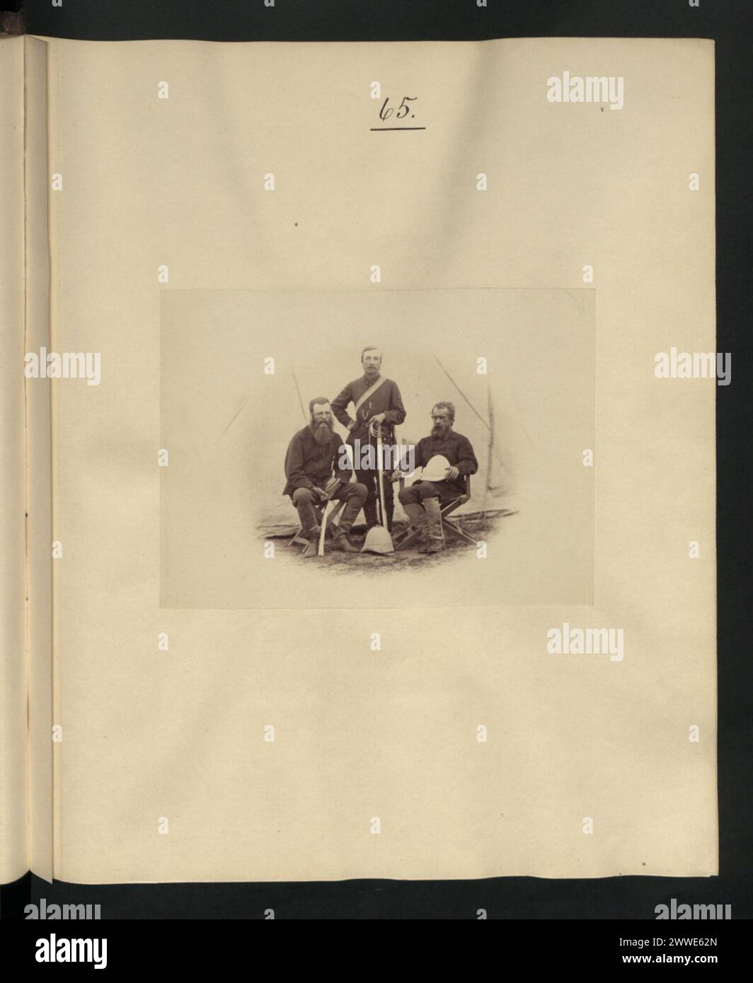 General Petrie and staff at Zoulla, Magdala, Abyssinia, illustrating ...
