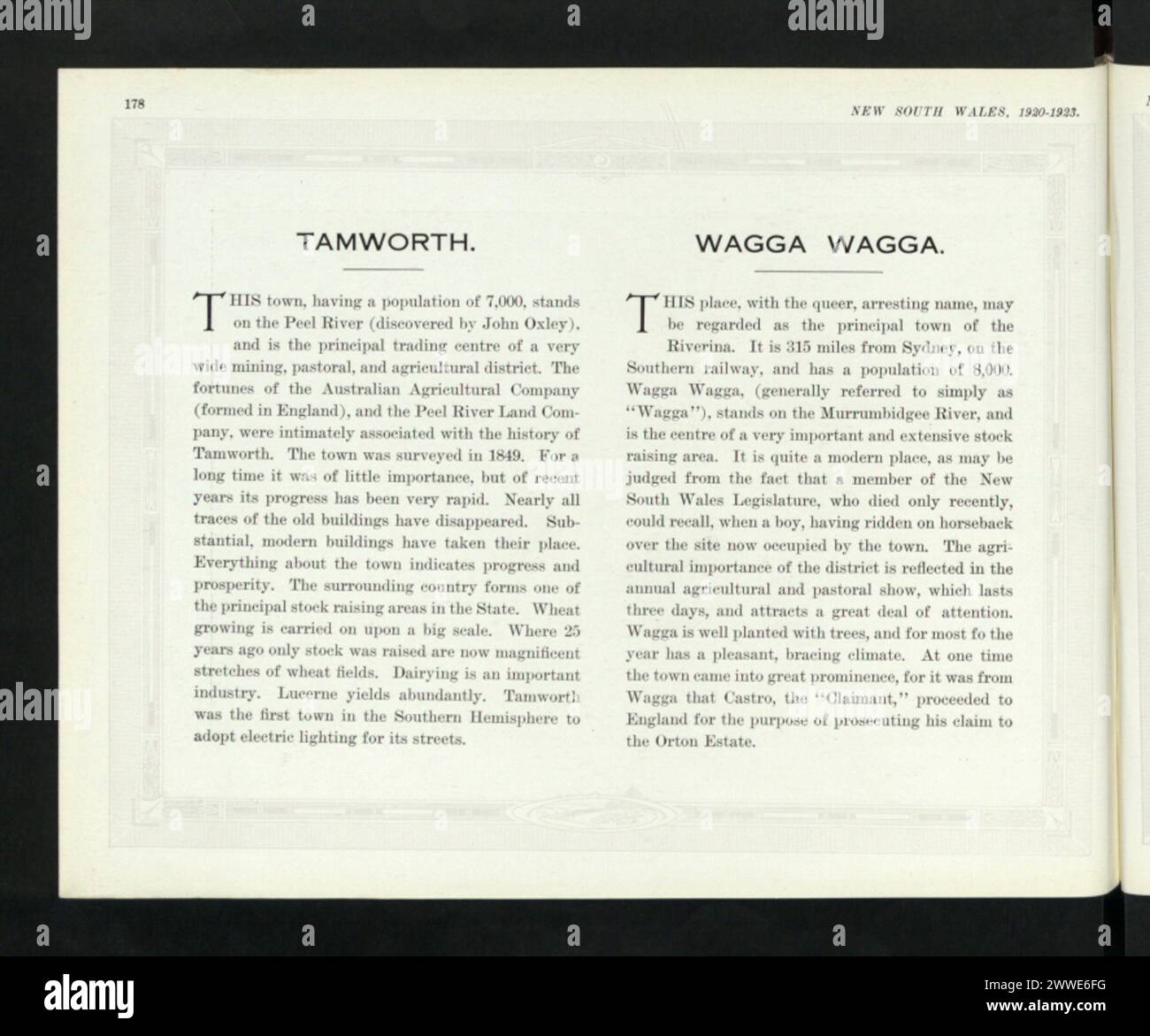 Description: Tamworth. Wagga Wagga. Location: New South Wales, Tamworth, Sydney, Riverina, Australia Date: 1849 australia, australasia, oceania, australasiathroughalens Stock Photo