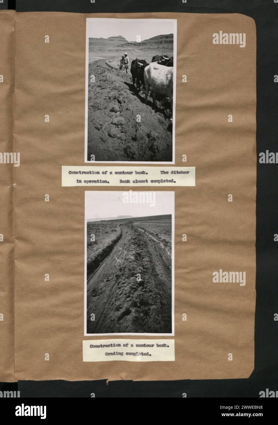 Description Construction Of A Contour Bank The Ditcher In Operation