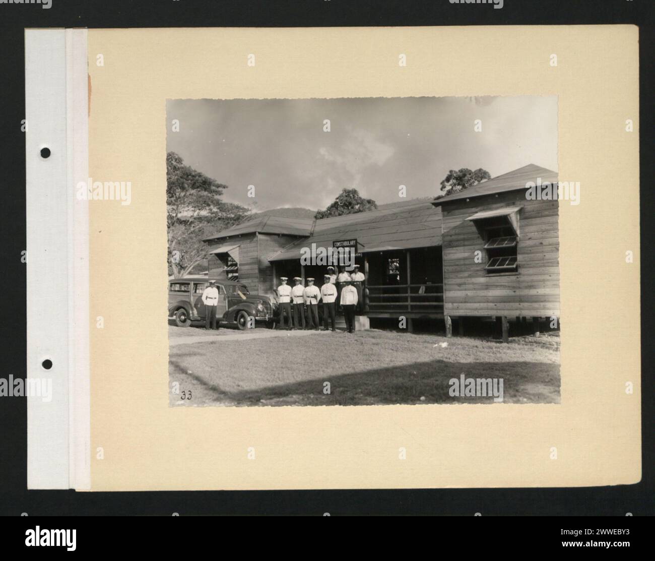 Photograph of the police station at Gibraltar Camp, Jamaica, showing ...