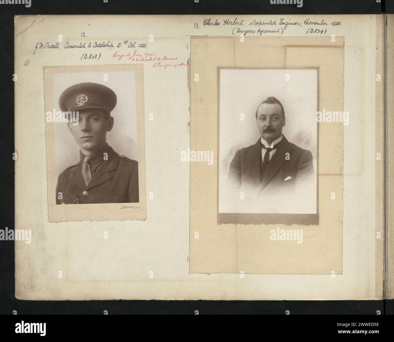 Mr. J.F. Nicoll appointed to Cadetship on 21 October 1920 and Charles ...