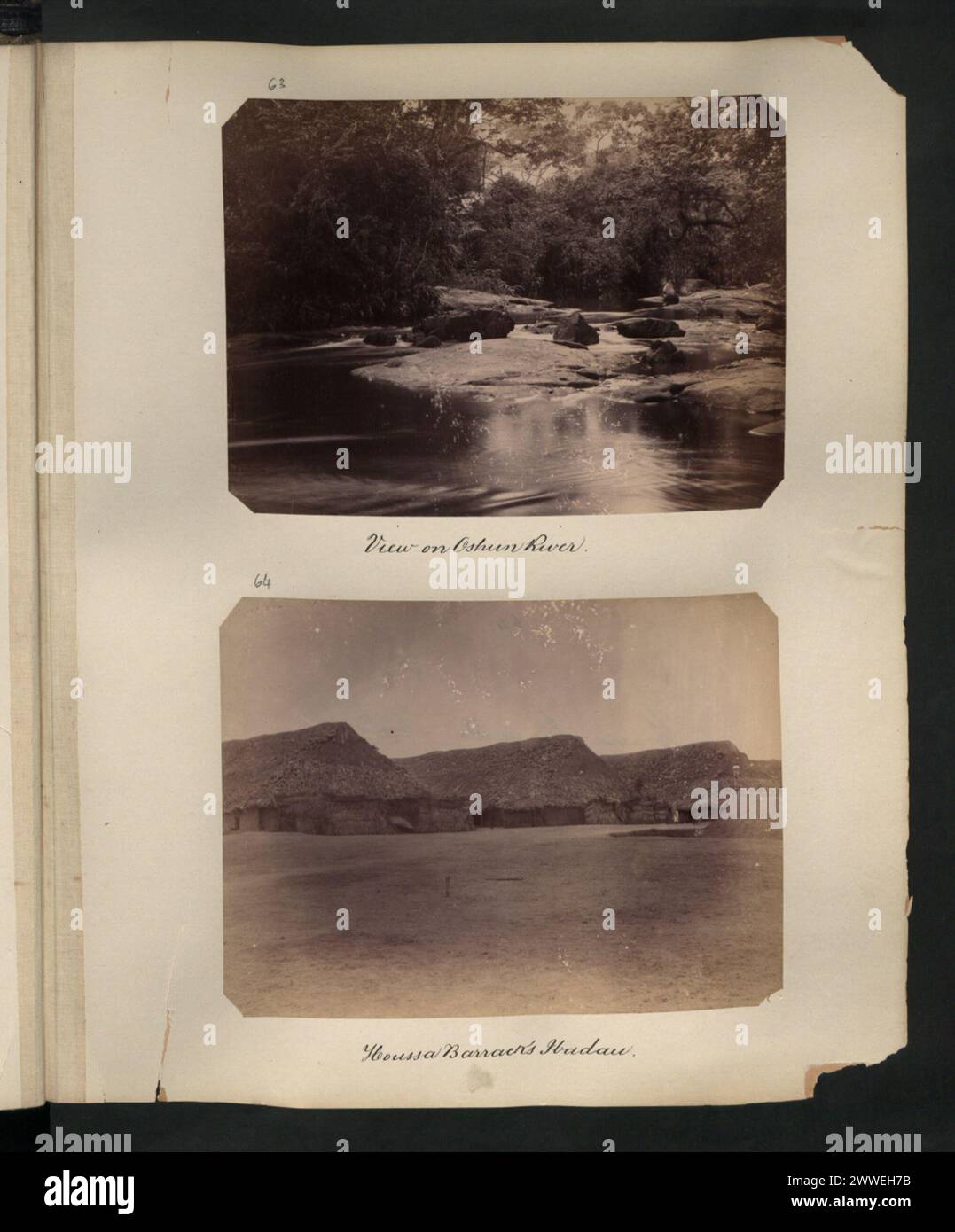 View of the Oshun River and Houssa Barracks at Hadan, showing military ...