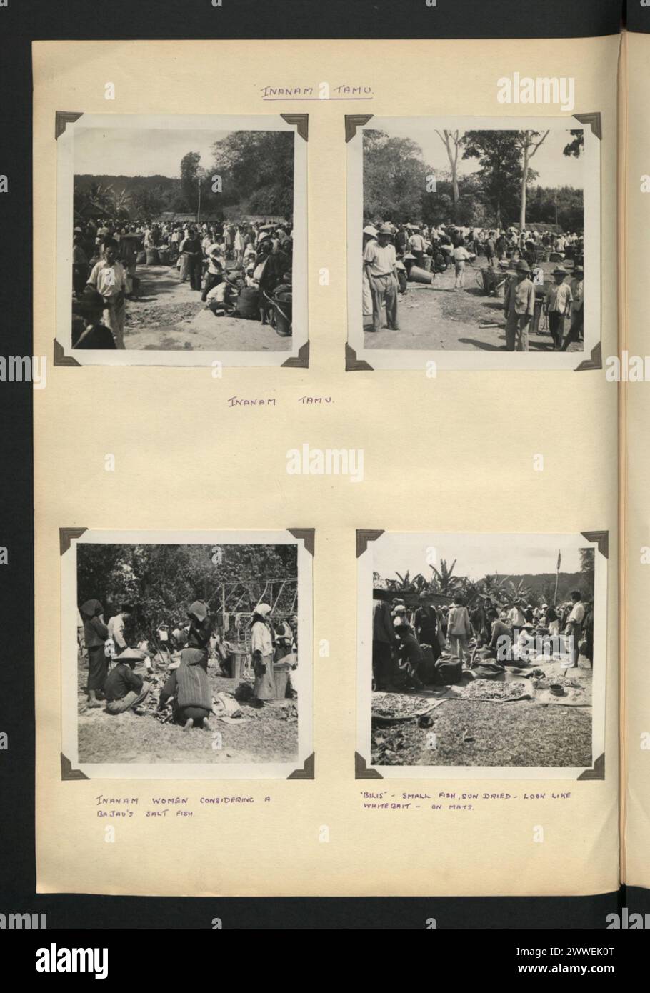 Inanam Tamu market in Inanam, Borneo, showing women inspecting Bajau ...