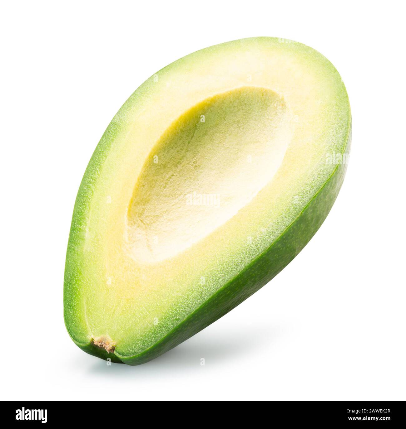 half of the avocado isolated on the white background. Clipping path. Stock Photo