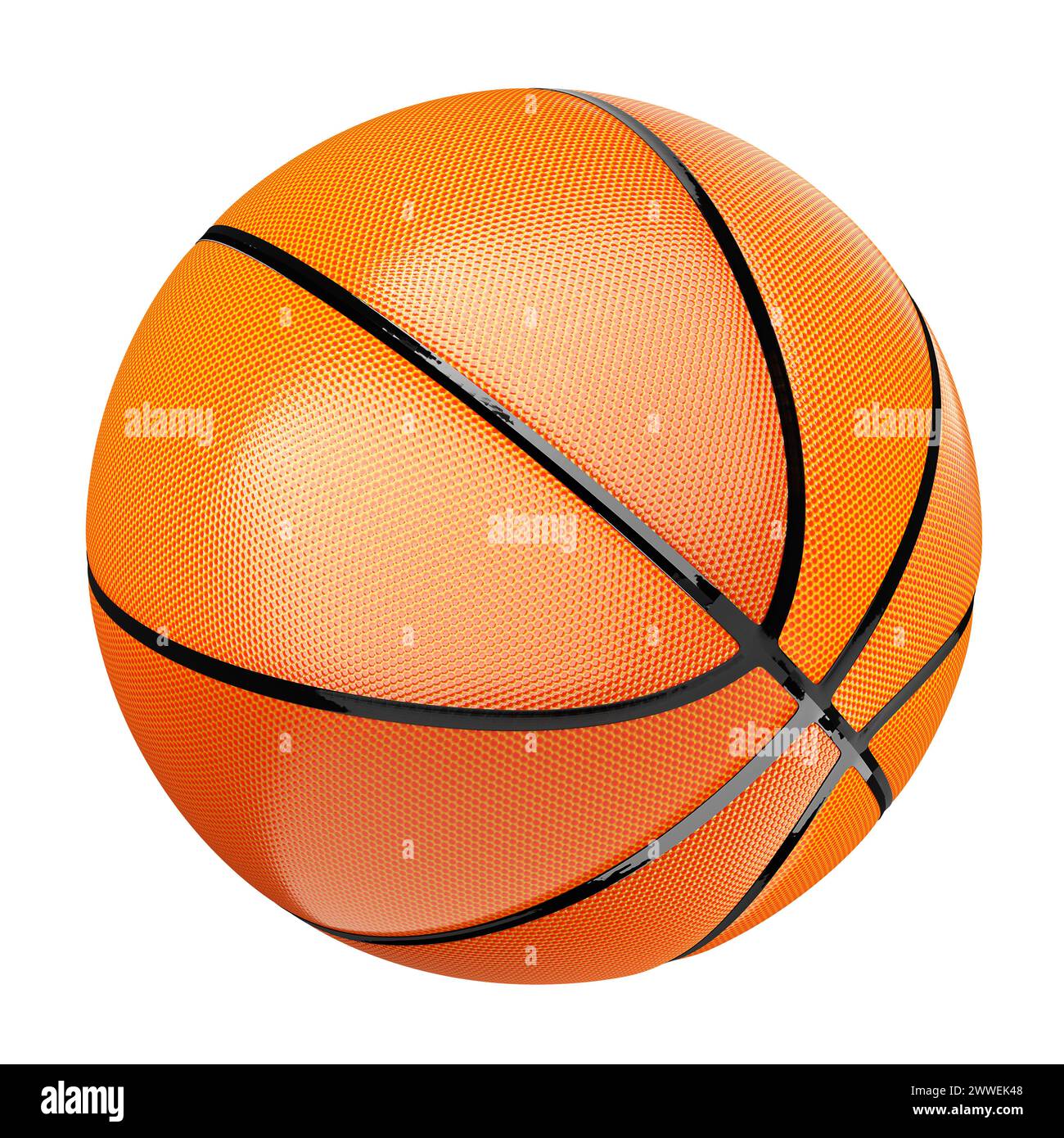 basketball isolated on a white background. 3d rendering. Stock Photo