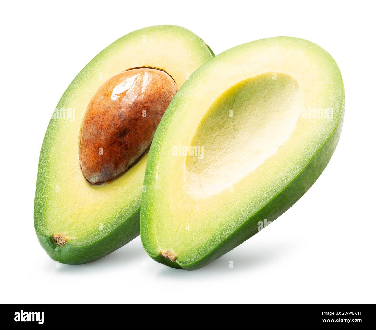 tasty avocado isolated on the white background. Clipping path. Stock Photo
