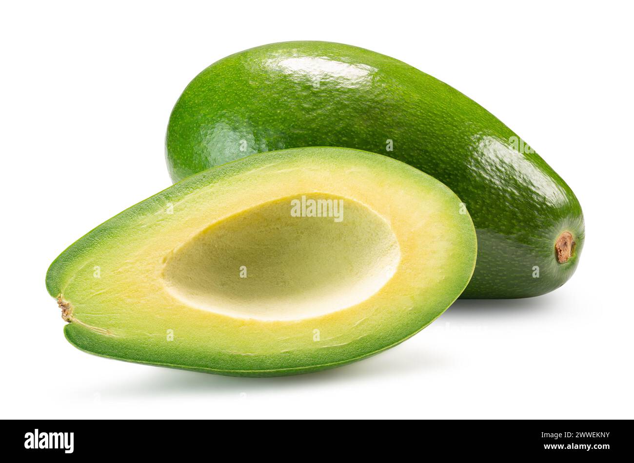 avocado isolated on the white background. Clipping path. Stock Photo