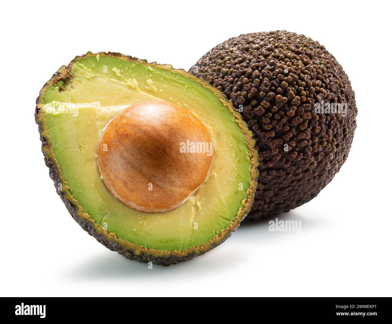 avocado isolated on the white background. Clipping path. Stock Photo
