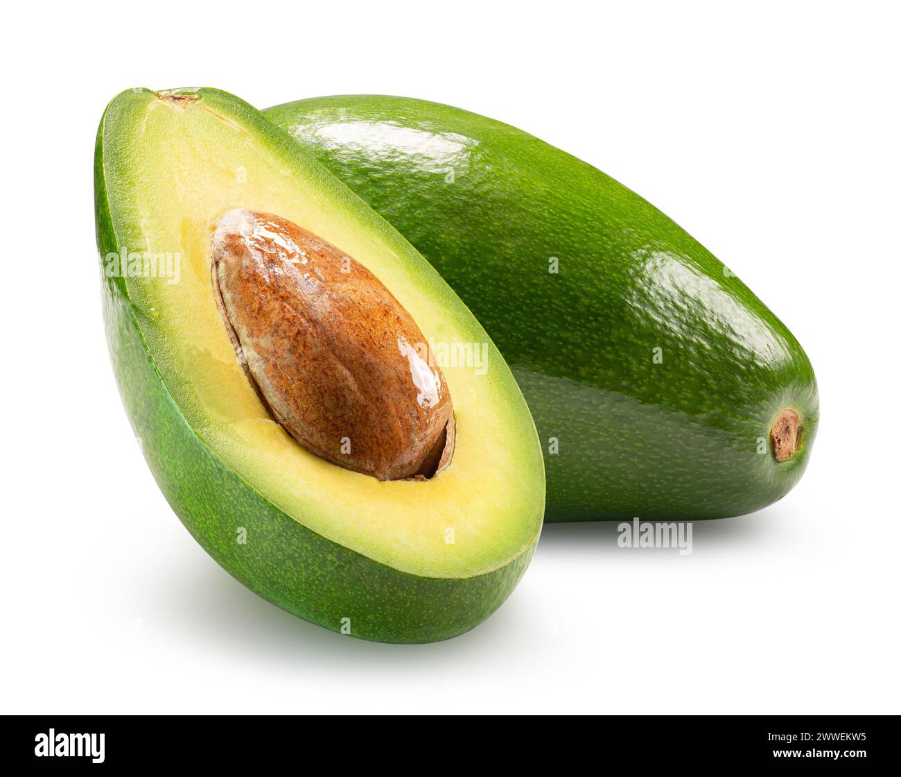avocados isolated on the white background. Clipping path. Stock Photo