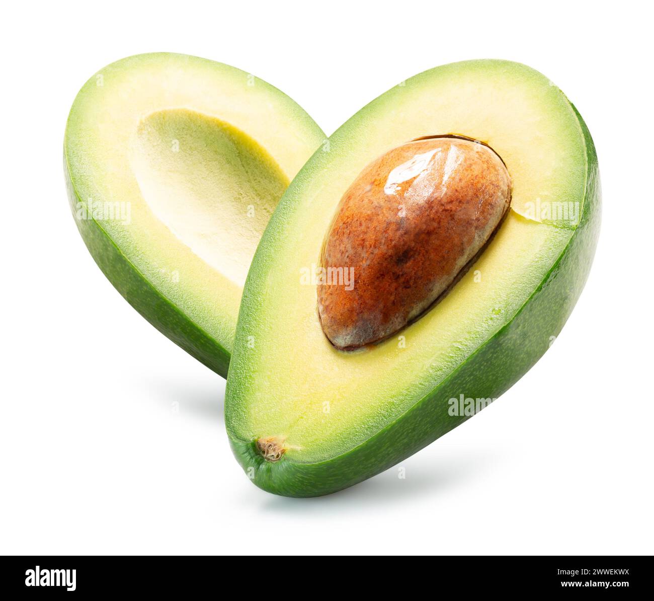 tasty avocado isolated on the white background. Clipping path. Stock Photo