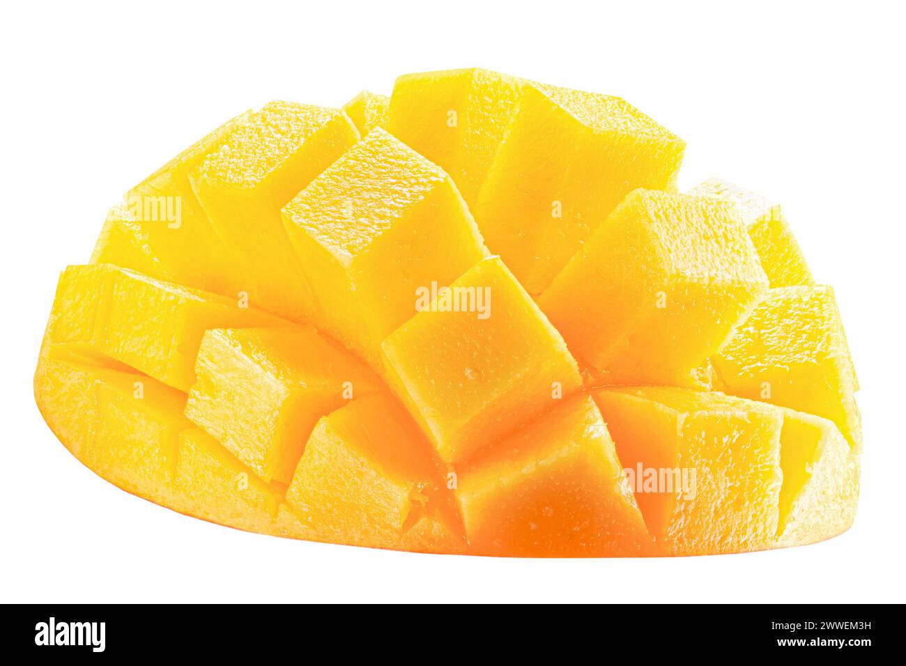 sliced mango isolated on white background. Stock Photo