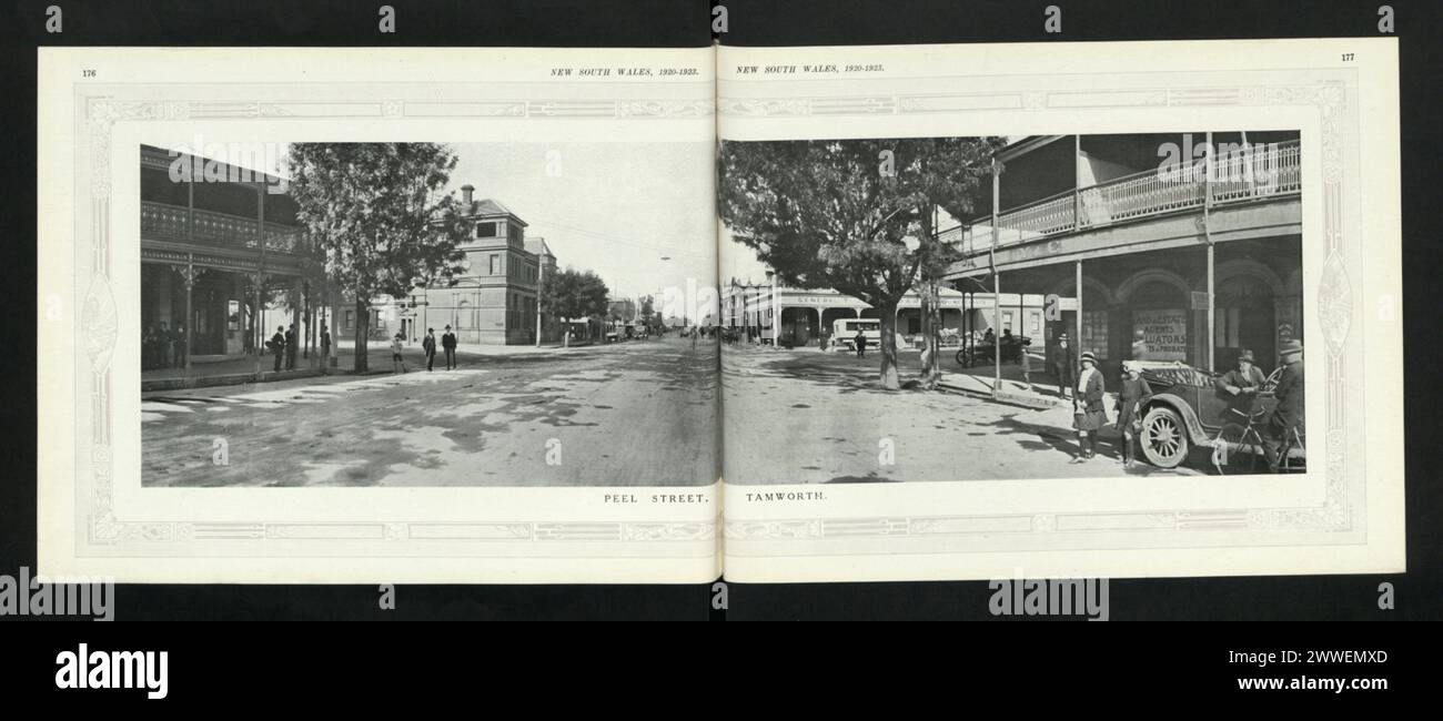 Description: Peel Street, Tamworth. Location: New South Wales, Tamworth, Australia Date: 1920 australia, australasia, oceania, australasiathroughalens Stock Photo